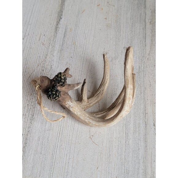 Unique woods deer antler pine cone bug Outdoorsman ornament Xmas - Picture 2 of 6